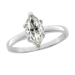 3.50 Carats Solitaire Ring Marquise Old Miner Real Diamond Women Jewelry
