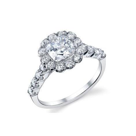 3.50 Ct Cushion And Round Cut Halo Natural Diamond Anniversary Ring