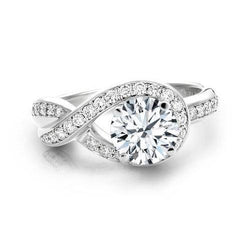 3.50 Ct Ladies Round Cut Real Natural Earth Mined Diamond Engagement Ring With Accents
