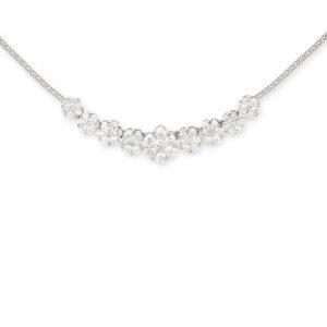 3.50 Ct Round Cut Small Real Diamonds Women Necklace White Gold 14K