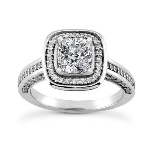 3.50 Ct. Halo Sparkling Natural Diamonds Ring White Gold Ladies Jewelry New