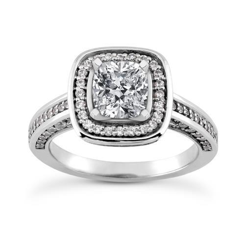 3.50 Ct. Halo Sparkling Natural Diamonds Ring White Gold Ladies Jewelry New