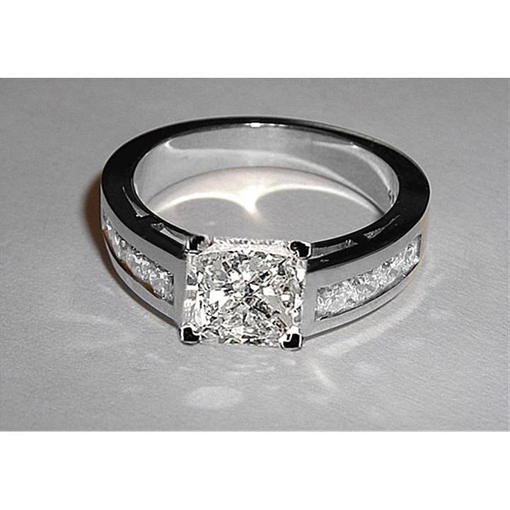 3.50 Ct. Princess Cut Engagement Real Diamond Accented Ring