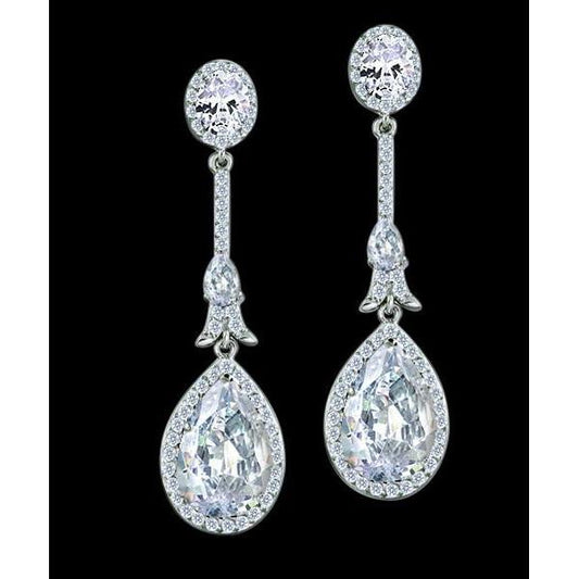 3.50 Ct. Real Diamond Hanging Chandelier Earrings Pair White Gold Earring