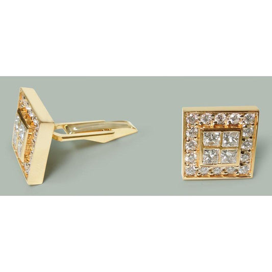 3.50 Ct. Yellow Gold 14K Natural Diamond Men's 