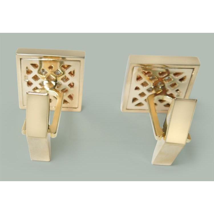3.50 Ct. Yellow Gold 14K Natural Diamond Cufflinks