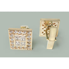 3.50 Ct. Gold 14K Natural Diamond Men's Cufflinks