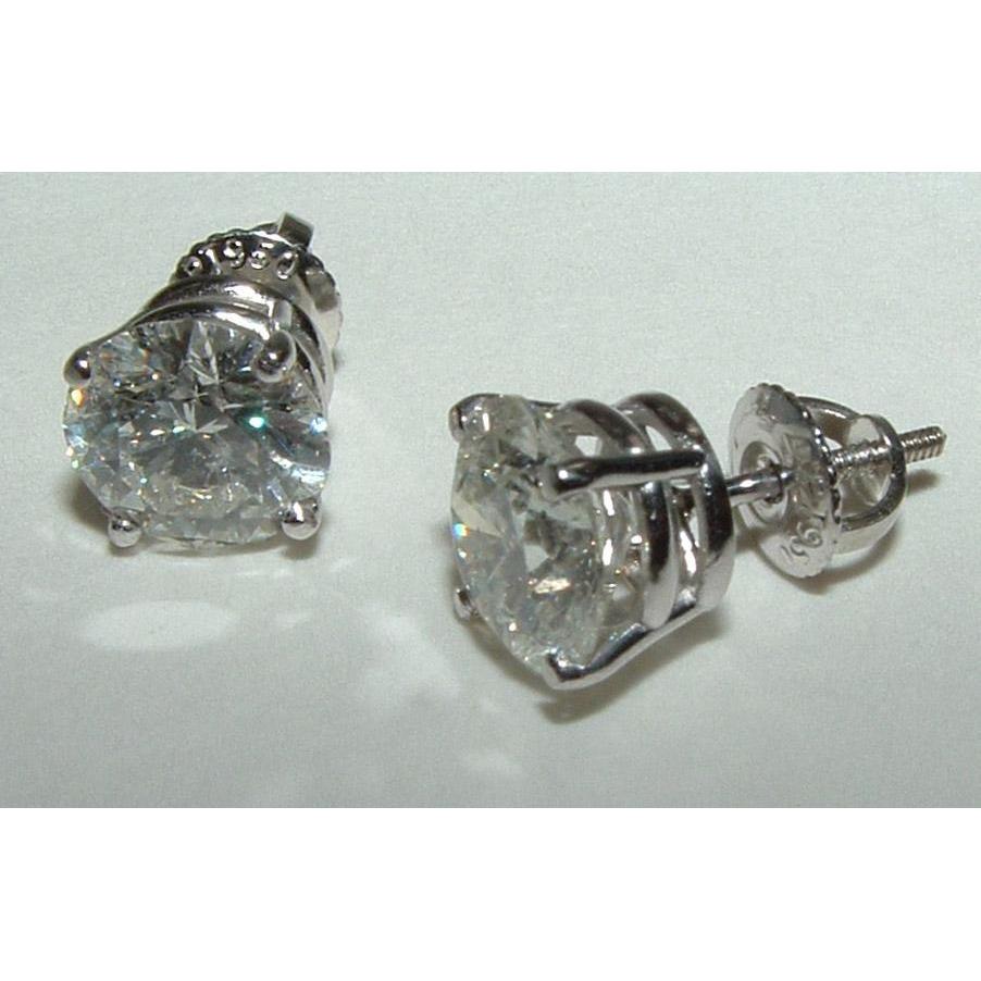 3.51 Carat Real Diamond Stud Earrings Earring Solitaires