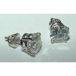 3.51 Carat Real Diamond Stud Earrings Solitaires New