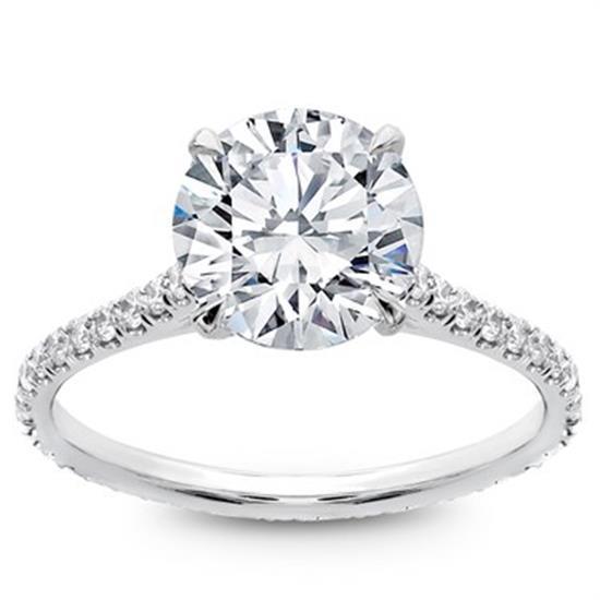 3.51 Ct Solitaire Accented Brilliant Cut Genuine Diamonds Wedding Ring