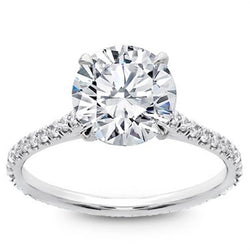 3.51 Ct Solitaire Accented Brilliant Cut Natural Earth Mined Diamonds Wedding Ring