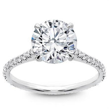 3.51 Ct Solitaire Accented Brilliant Cut Genuine Diamonds Wedding Ring