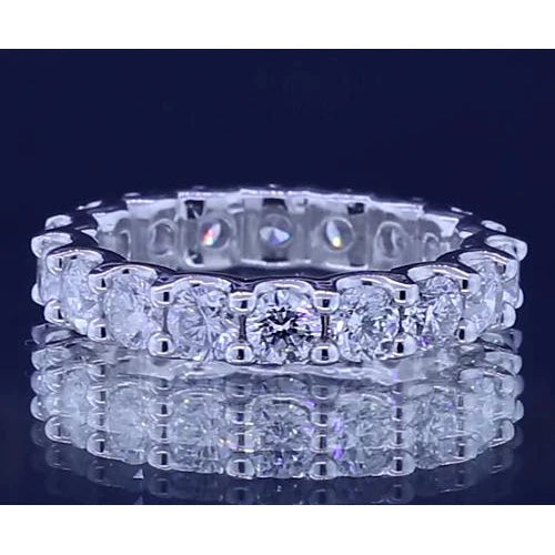 3.60 Carats Round Real Diamond Eternity Band White Gold 14K