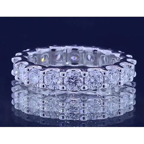3.60 Carats Round Real Diamond Eternity Band White Gold 14K