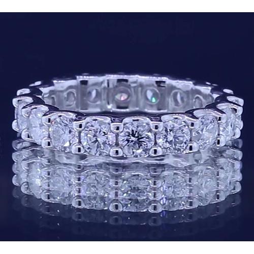 3.60 Carats Round Real Diamond Eternity Band White Gold 14K
