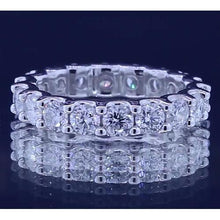 3.60 Carats Round Real Diamond Eternity Band White Gold 14K