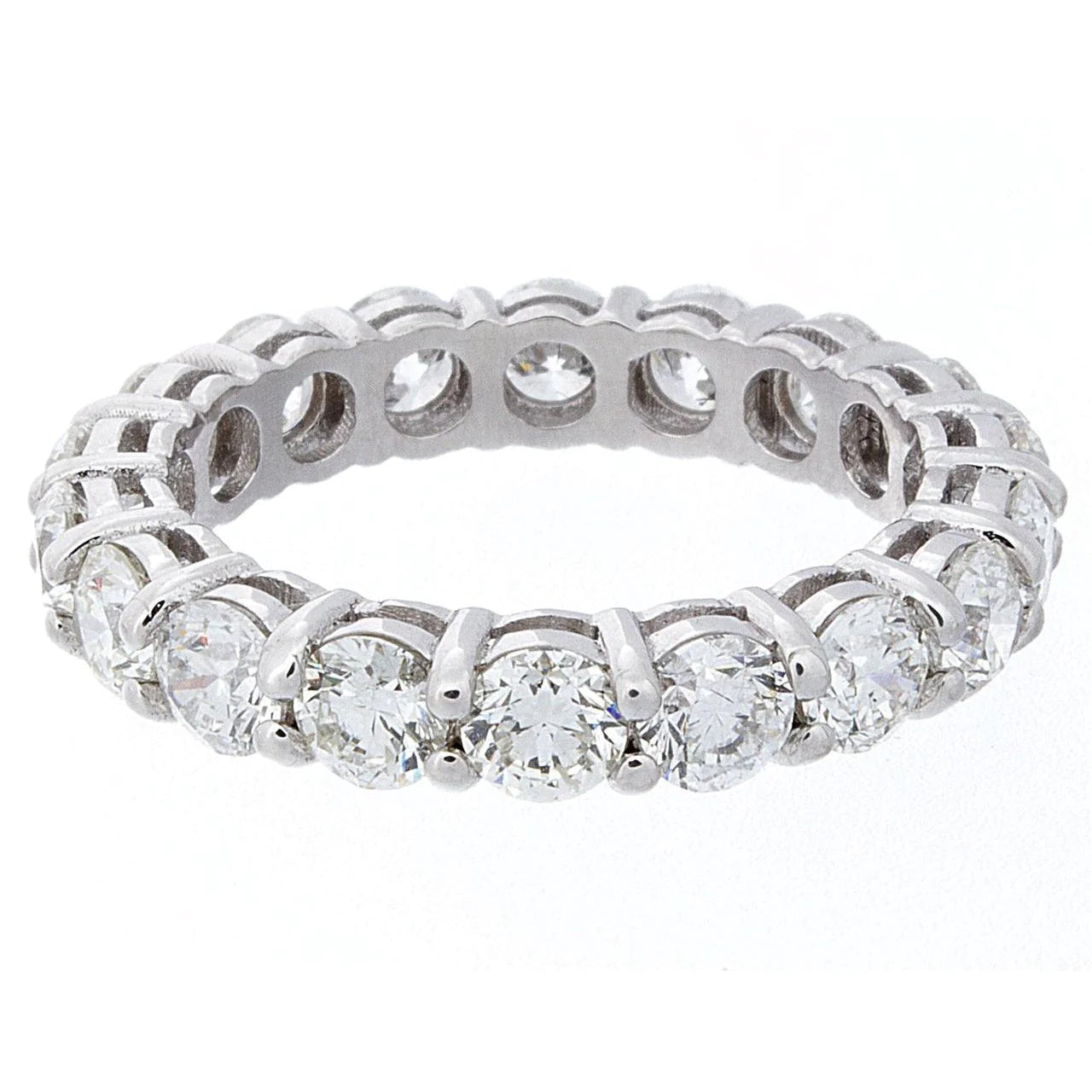 3.60 Carats Round Real Diamond Gold Eternity Ladies Band Jewelry New