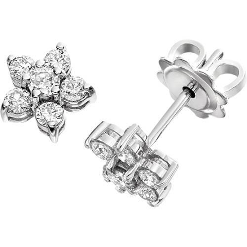 3.60 Carats Round Real Diamond Stud Earrings Women White Gold Jewelry New