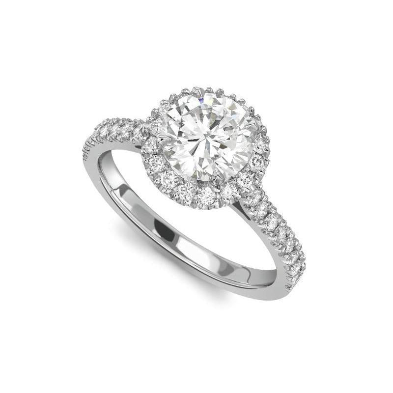3.60 Ct Natural Round Diamond Engagement Halo Ring
