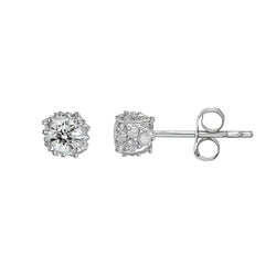 3.60 Ct Round Brilliant Cut Sparkling Real Diamonds Lady Studs Earrings