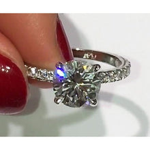 3.65 Carats Natural Diamond Engagement Ring Round Cut Jewelry New