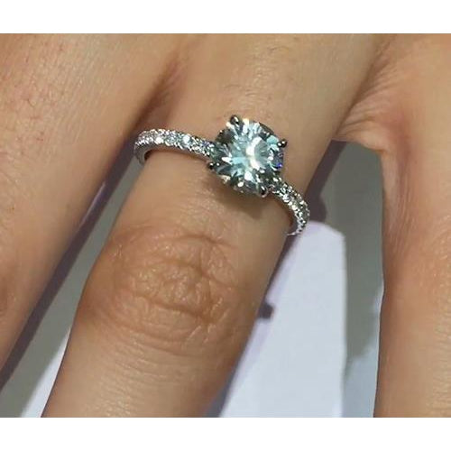 3.65 Carats Natural Diamond Engagement Ring Round Cut Jewelry New
