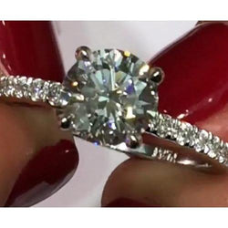 3.65 Carats Natural Diamond Engagement Ring Round Cut Jewelry New