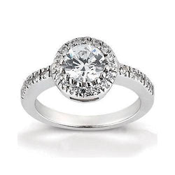 3.65 Ct. Real Diamond Halo Ring Wedding Jewelry White Gold