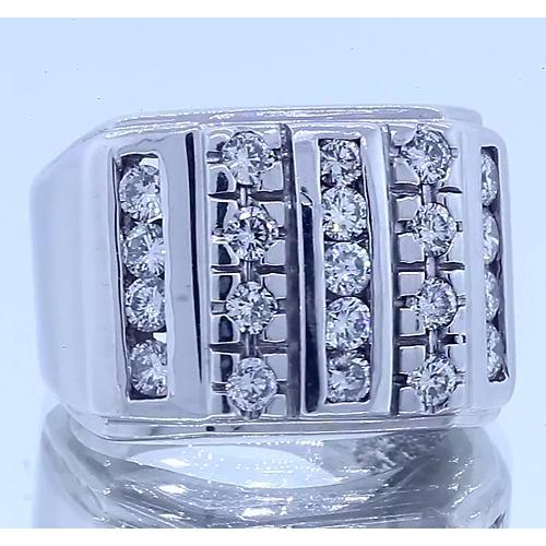 3.75 Carats Mens Genuine Diamond Ring White 