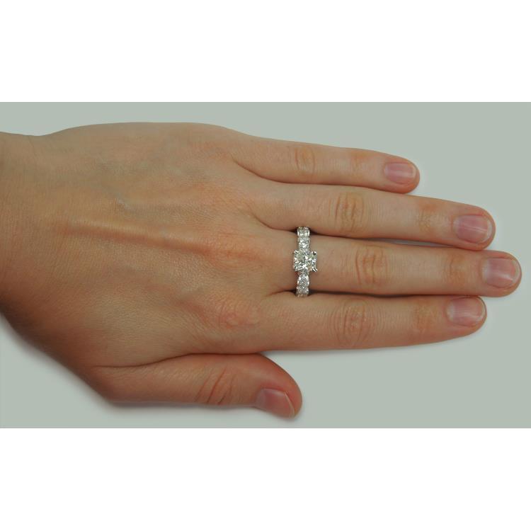 3.75 Ct Radiant & Round Genuine Diamonds Ring Wedding Anniversary 3