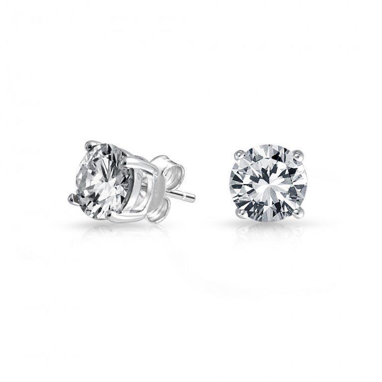 3.80 Carats Natural Diamonds Women Studs Earrings Prong Set White Gold 14K