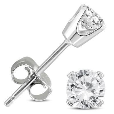 3.80 Carats Real Diamonds Studs Earrings White Gold