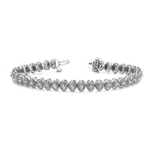 3.80 Carats Vintage Oval Style Link Real Diamond Bracelet 14K White Gold
