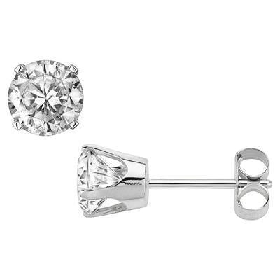 3.80 Ct Gorgeous Round Cut Natural Earth Mined Diamonds Ladies Studs Earrings White Gold