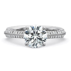 3.85 Carats Prong Set Gorgeous Natural Round Diamond Ring