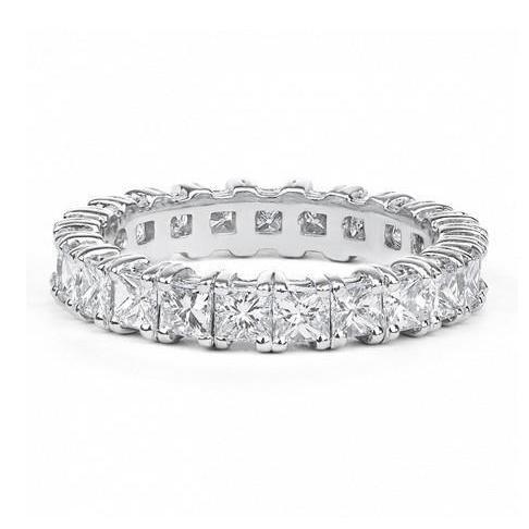 3.91 Carats Real Princess Cut Diamonds Women Wedding Band