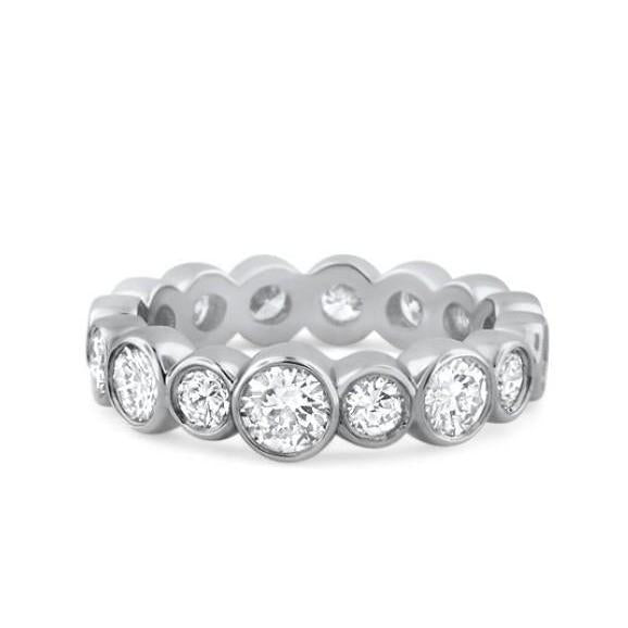 3 Carats Bezel Set Round Cut Real Natural Earth Mined Diamond Wedding Band