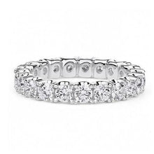 3 Carats Round Cut Real Natural Earth Mined Diamond Wedding Band 14K White Gold