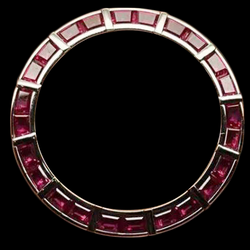 3 Carats Ruby Stainless Steel Bezel With Bars To Fit Rolex 36mm Watch