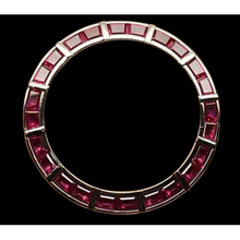 3 Carats Ruby Stainless Steel Bezel With Bars To Fit Rolex 36mm Watch