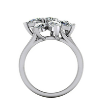 3 Ct Diamond Pear Cut Cluster Ring Gold 14K Jewelry For Ladies