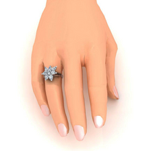 3 Ct Diamond Pear Cut Cluster Ring Gold 14K Jewelry For Ladies