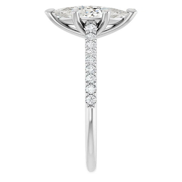 3 Ct Marquise And Round Gorgeous Natural Earth Mined Diamond Engagement Ring