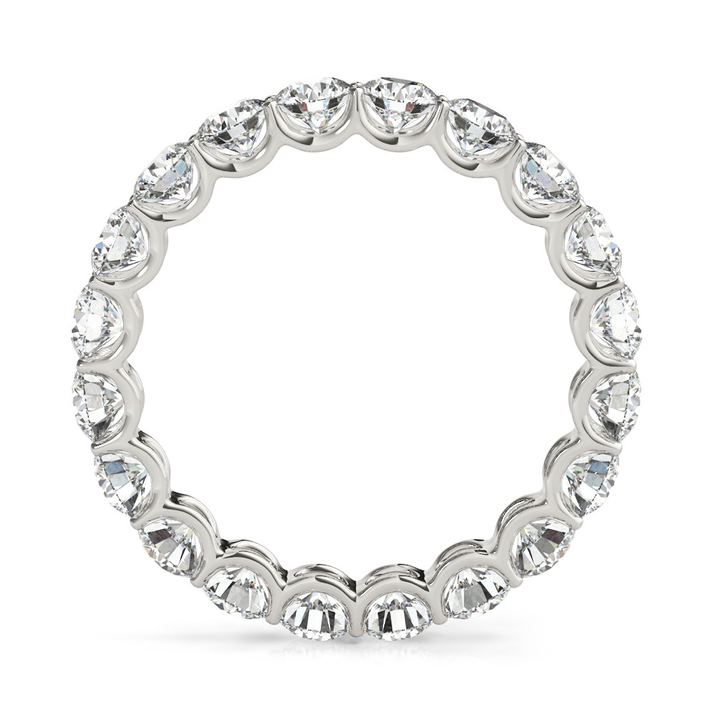 Fine Diamond Round Brilliant Eternity Band in 14K White Gold – front view