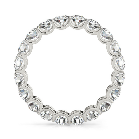 Fine Diamond Round Brilliant Eternity Band in 14K White Gold – front view