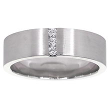 3 Natural Earth Mined Diamonds Tension Set Anniversary Band Thick Shank 0.15 Carats