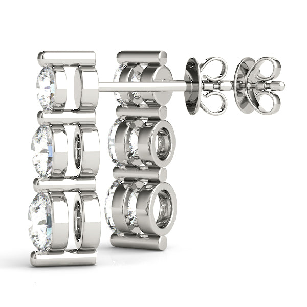Drop Earrings 14K White Gold with Brilliant Diamond – front view
