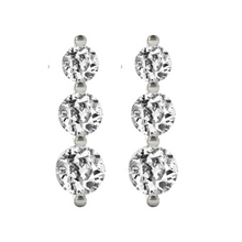 Brilliant Diamond Old Mine Cut Drop Earrings in 14K White Gold – side view