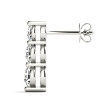 Bespoke Brilliant Diamond Drop Earrings 1 ct – angle view