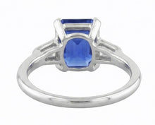 3 Stone Sapphire Ring Emerald Cut Tapered Baguette Natural Earth Mined Diamonds 3 Carats